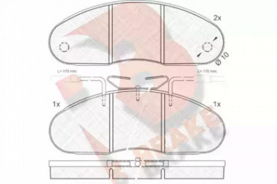 R BRAKE rb0560 -  Комплект тормозных колодок, дисковый тормоз